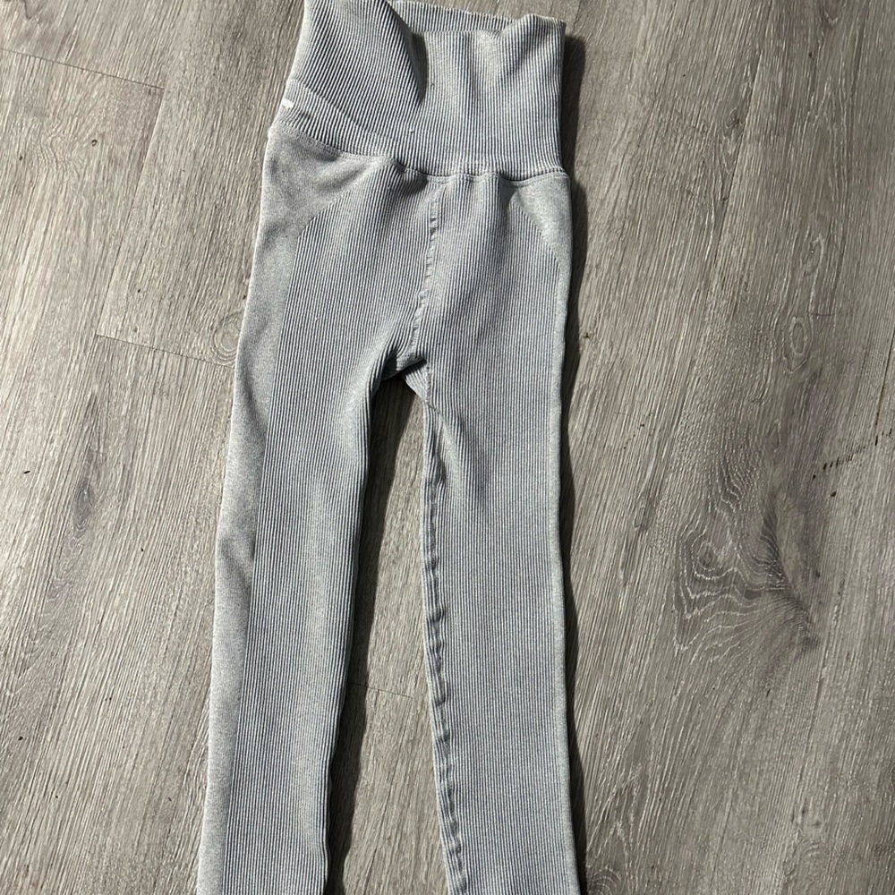 New Free People Movement Ribbed Heather Gray Leggings XS